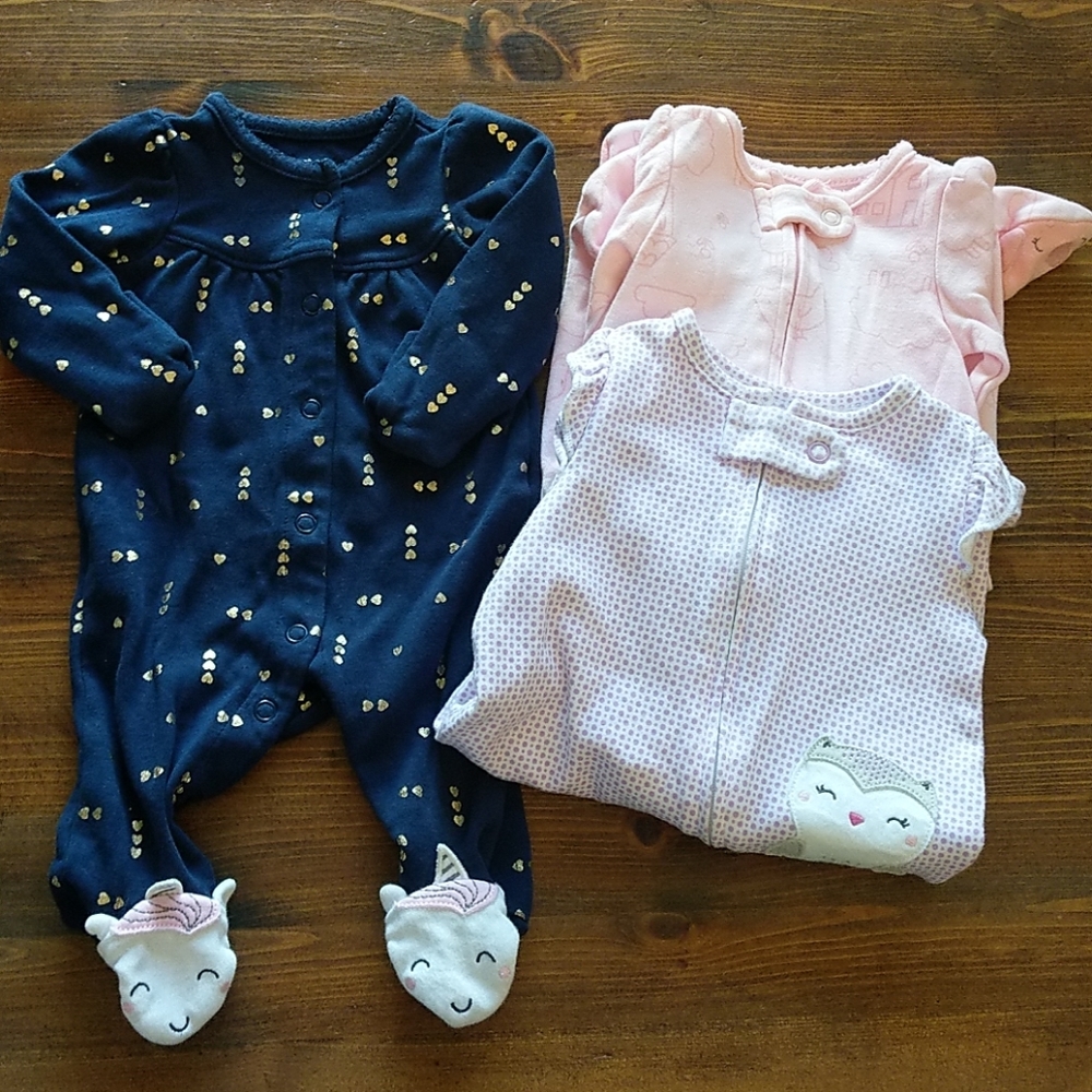 Carter's Newborn Bodysuit Sleepers Bundle of 3